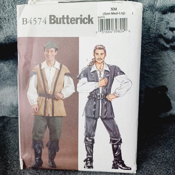 Buttricks Men's B4574 Costume XLG -XXXL Never Cut/Robin Hood/Captain Hook Pirate - Picture 1 of 3